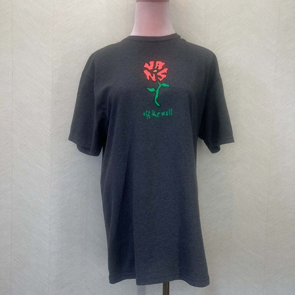 Vans Grey Floral Graphic Print T-shirt Mens Size M